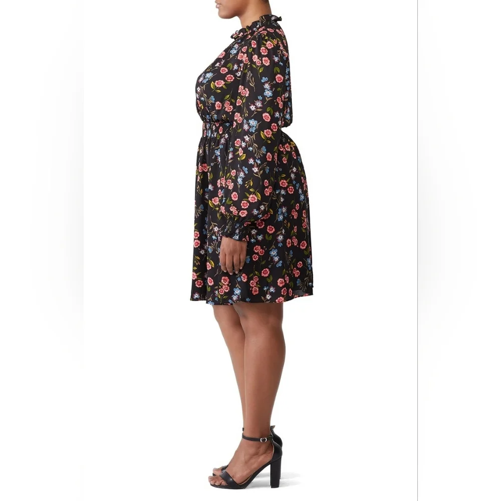 Kate Spade NY Airy‎ Lightweight Floral V-Neck Meadow Smock Waist Dress Large